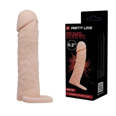 Pretty Love 4 CM Dolgulu Realistik Penis Kılıfı Uzatmalı Prezervatif